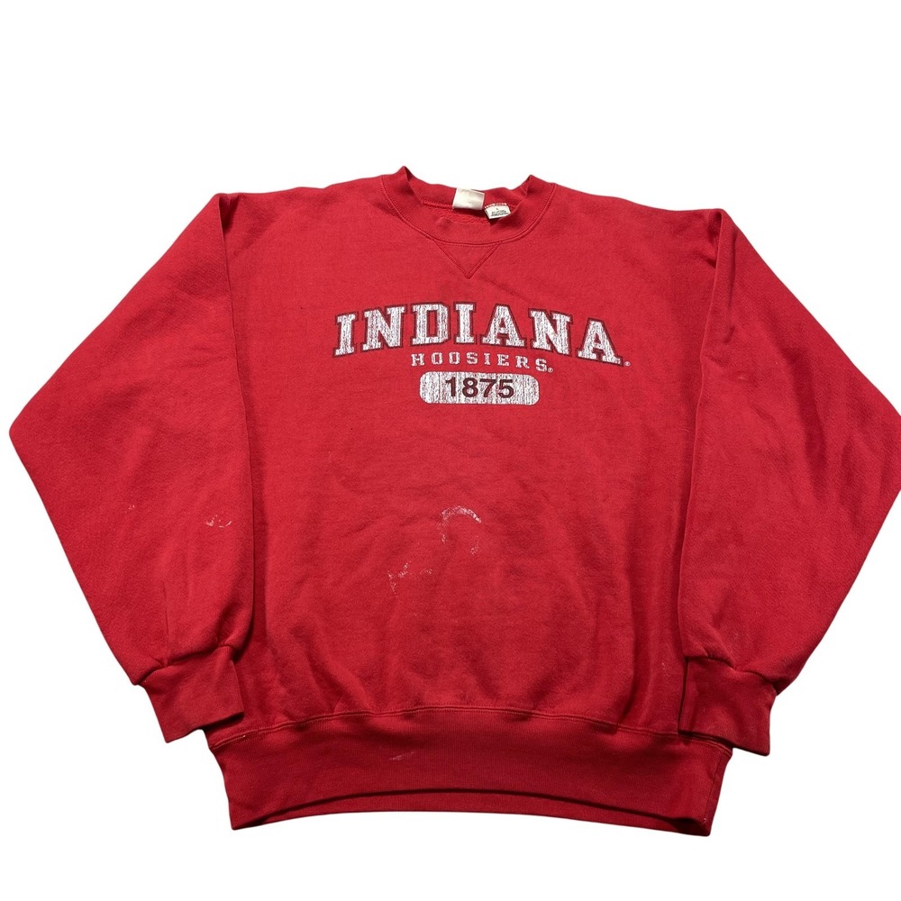 Vintage Indiana Hoosiers Sweatshirt Mens Large Red NCAA College M.J. Soffe